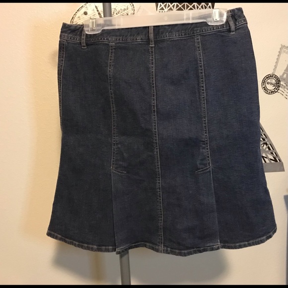 INC Denim Skirt Size 10 Petite  International Concepts Denim Fit Flare Split - Picture 4 of 10